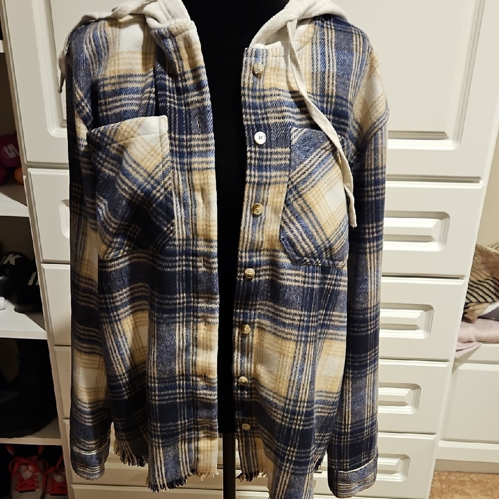 Y2k Plaid Hooded Jacket 90's